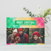 絞り染めアイキャッチ赤い緑2フォトコラージュ シーズンカード (スタンド正面)