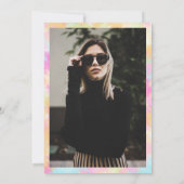 絞り染めイカットレインボーパステルフォントフォトスイート16 招待状 (裏面)