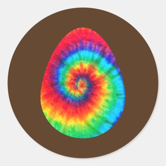 絞り染めイースターエッグスカゴバニーバニーハッピーイースターデー ラウンドシール (正面)