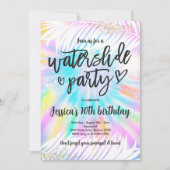 絞り染めウォータースライドプールパーティー誕生日 招待状 (正面)