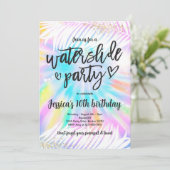 絞り染めウォータースライドプールパーティー誕生日 招待状 (スタンド正面)