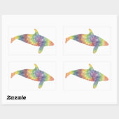 絞り染めオルカステッカー 長方形シール (シート)