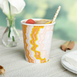 絞り染めオレンジスワールファンキーレトロパターンパーティー 紙コップ
