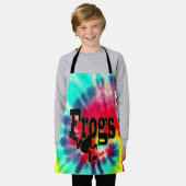 絞り染めカエル、キッズフルプリントエプロン エプロン (着用した状態)