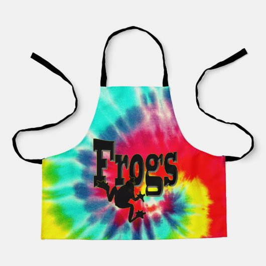 絞り染めカエル、キッズフルプリントエプロン エプロン (正面)