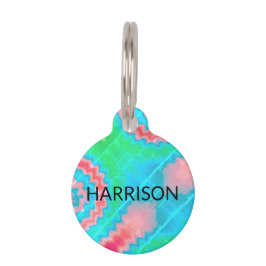 絞り染めカスタムた犬の名前連絡情報おもしろい ペット　ネームタグ