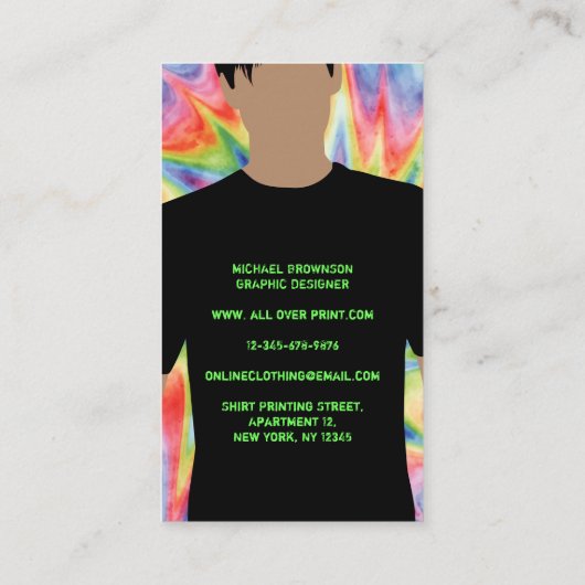 絞り染めカット全熱転写ビニル 名刺 (裏面)