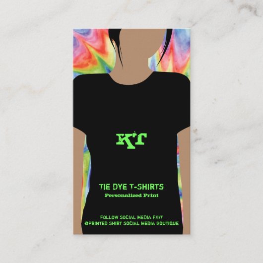 絞り染めカット全熱転写ビニル 名刺 (正面)