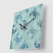 絞り染めカニの柄 スクエア壁時計 (傾斜)