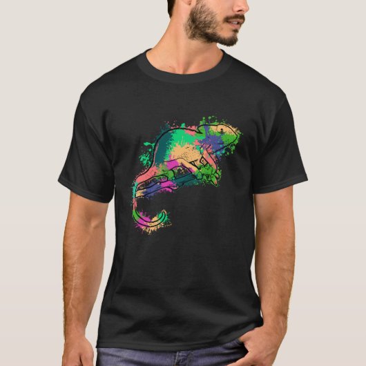 絞り染めカメレオンカラフルリザード Tシャツ (正面)