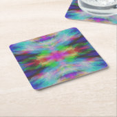 絞り染めカラフルスタイルアート スクエアペーパーコースター (アングル)