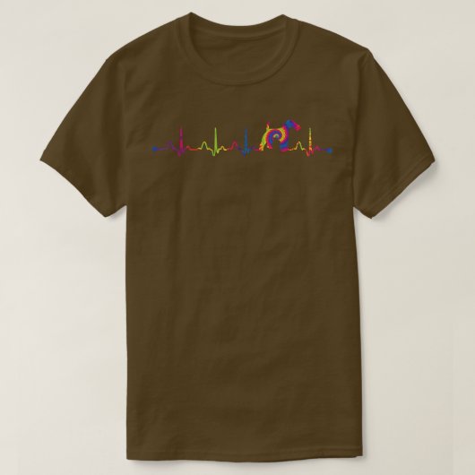 絞り染めカラフルスムーズFo Terrier Heartbeat Ekg66 Tシャツ (デザイン正面)