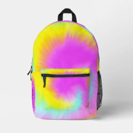 絞り染めカラフルパステルボホネーム プリントバックパック