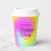 絞り染めカラフルパステルボホバースデーパーティー 紙コップ (裏面)