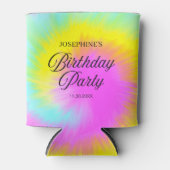 絞り染めカラフルパステルボホバースデーパーティー 缶クーラー (正面)