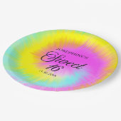 絞り染めカラフルパステルボホ16th誕生日 ペーパープレート (アングル)