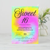 絞り染めカラフルパステルボホ16th誕生日 招待状 (スタンド正面)