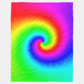 絞り染めカラフルレインボースワールヒッパイボホシック フリースブランケット (正面)