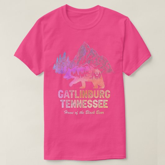 絞り染めガトリンブルクテネシー素晴らしベアースモークムーン Tシャツ (デザイン正面)