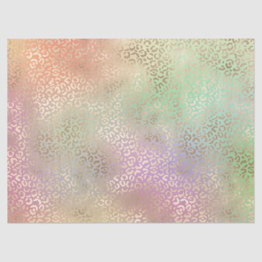 絞り染めガーリーピーチミントイエローピンク金ゴールドヒョウ 薄葉紙 (正面)