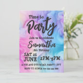 絞り染めガールレインボーバースデーパーティーへの招待 招待状 (スタンド正面)