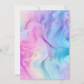 絞り染めガールレインボーバースデーパーティーへの招待 招待状 (裏面)