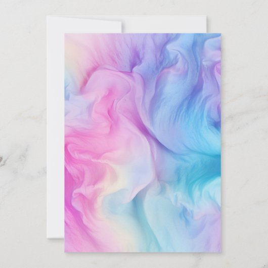 絞り染めガールレインボーバースデーパーティーへの招待 招待状 (裏面)