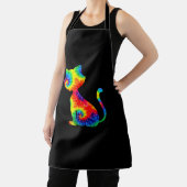 絞り染めキャットシャツカラフル_タイダイKitten_1 エプロン (インサイチュ)