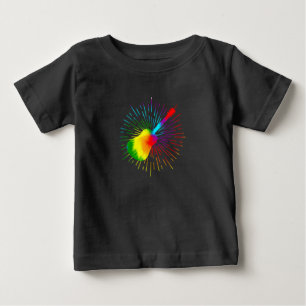 絞り染めギターミュージックデザインギタリカラフルスト ベビーTシャツ