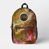 絞り染めグランジOMパーソナライズされた プリントバックパック (正面)