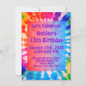 絞り染めグルーヴィヒッピーカスタム誕生日パーティー 招待状 (裏面)