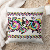 絞り染めコイ魚 クッション (ブランケット)