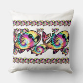 絞り染めコイ魚 クッション (正面)