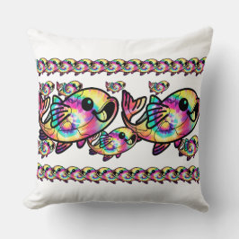 絞り染めコイ魚 クッション