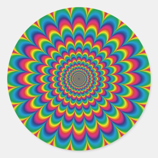 絞り染めサイケデリック封筒用シールシール ラウンドシール (正面)