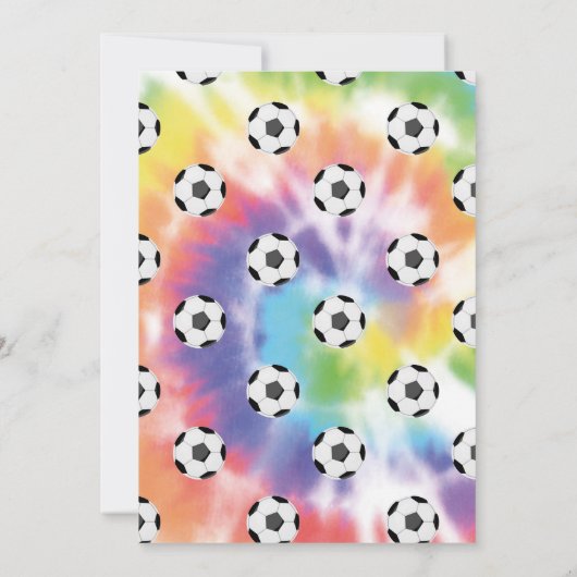 絞り染めサッカーサッカー誕生日パーティボーイズガールズ 招待状 (裏面)