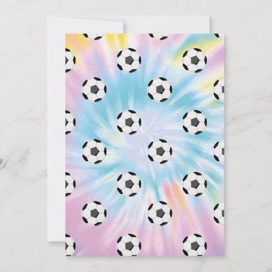 絞り染めサッカーサッカー誕生日パーティーピンクガールズ 招待状 (裏面)