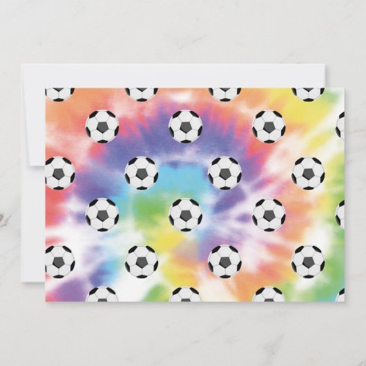 絞り染めサッカーサッカー誕生日パーティーボーイズ写真 招待状 (裏面)