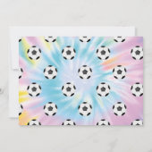 絞り染めサッカーサッカー誕生日女子ピンク写真 招待状 (裏面)