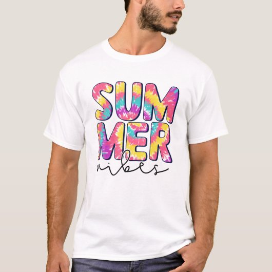 絞り染めサマービーブハワイビーチサマーバケーション Tシャツ (正面)