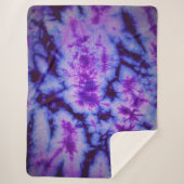 絞り染めシェードオブパープル&ブルー シェルパブランケット (正面)
