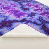 絞り染めシェードオブパープル&ブルー シェルパブランケット (3/4)