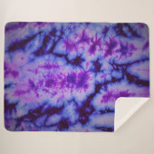 絞り染めシェードオブパープル&ブルー シェルパブランケット (正面(横))