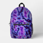 絞り染めシェードオブパープル&ブルー プリントバックパック (正面)