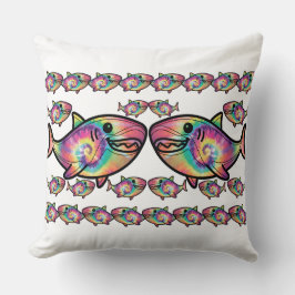 絞り染めシャークカラフル水中競技喜び クッション