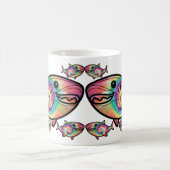 絞り染めシャークカラフル水中競技喜び コーヒーマグカップ (中央)