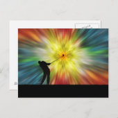 絞り染めシルエットゴルファー ポストカード (正面/裏面)