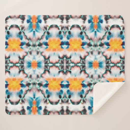 絞り染めシームレスパターン。民族抽象芸術。精神性の シェルパブランケット (正面(横))
