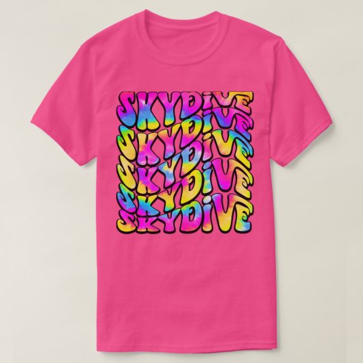 絞り染めスカイダイビングレトロスカイダイバー Tシャツ (デザイン正面)