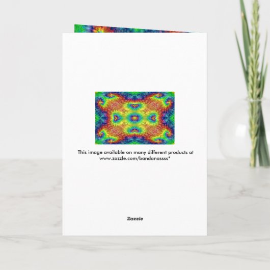 絞り染めスカイヴィンテージフラクタル万華鏡のように千変万化するパターン カード (裏面)